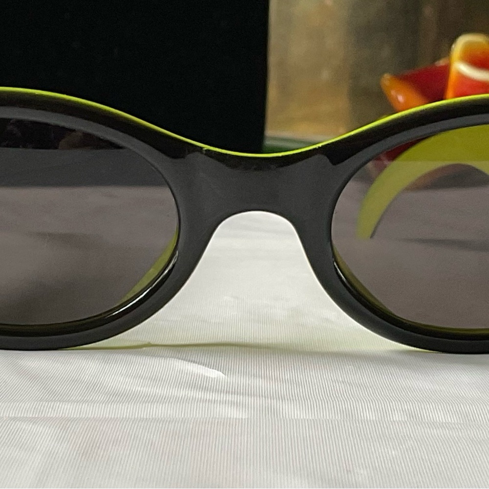 Authentic vintage Christian Dior Manhattan 43U Black & Green Neon Sunglasses